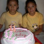 Annaly e Missely e la torta per l'11° compleanno